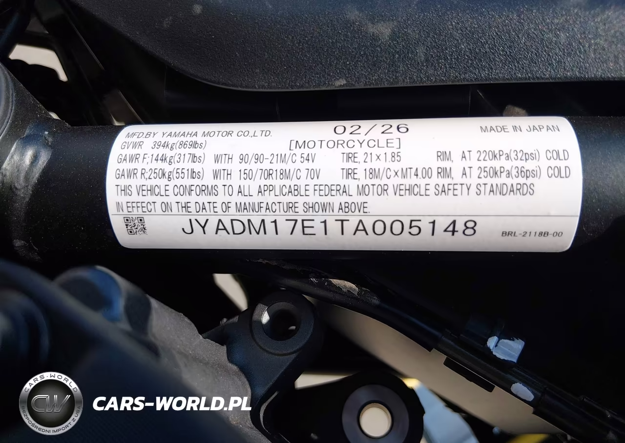 2026 Yamaha Xtz690 VIN:JYADM17E1TA005148 - 10