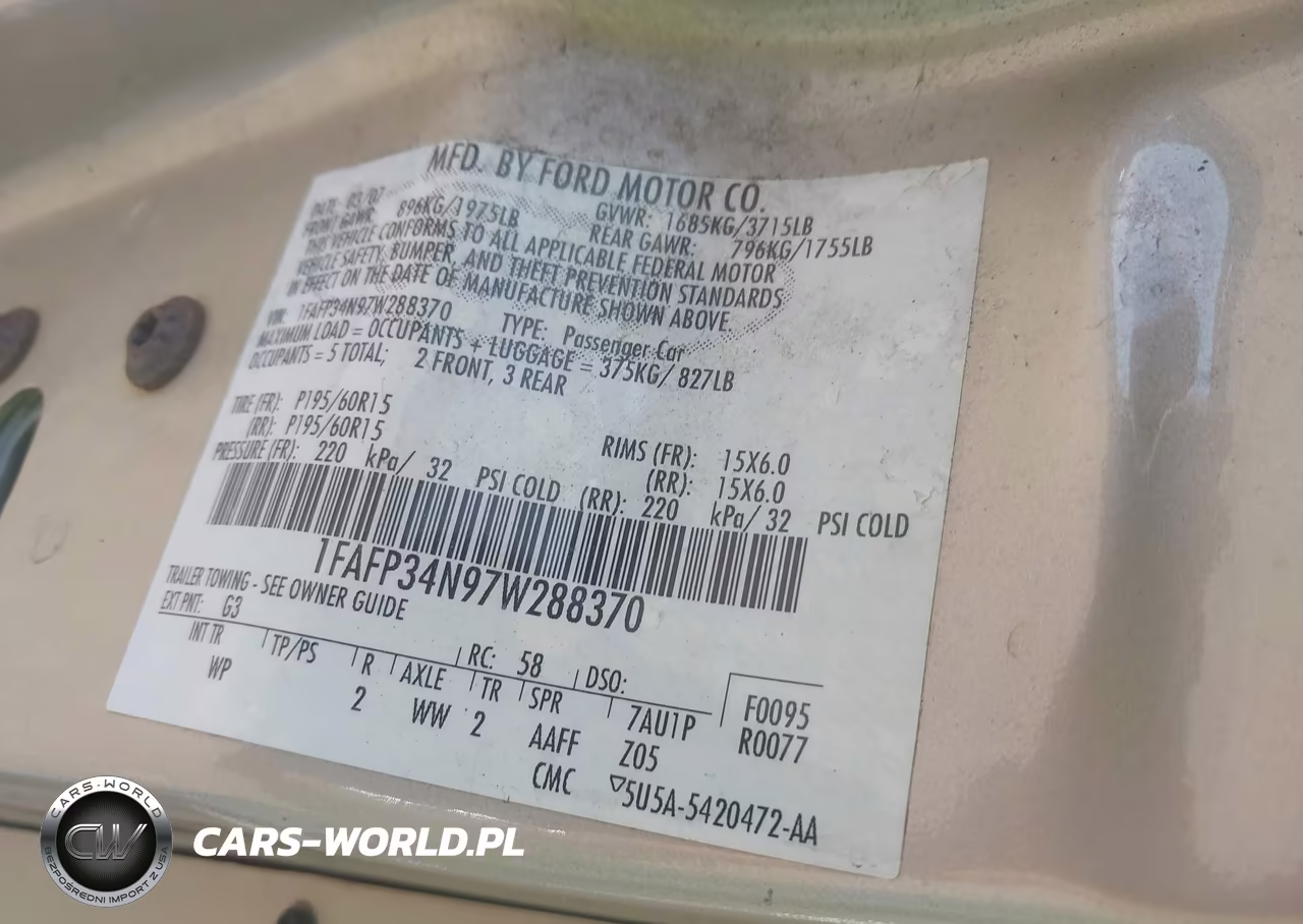2007 Ford Focus S-Se-Ses VIN:1FAFP34N97W288370 - 9