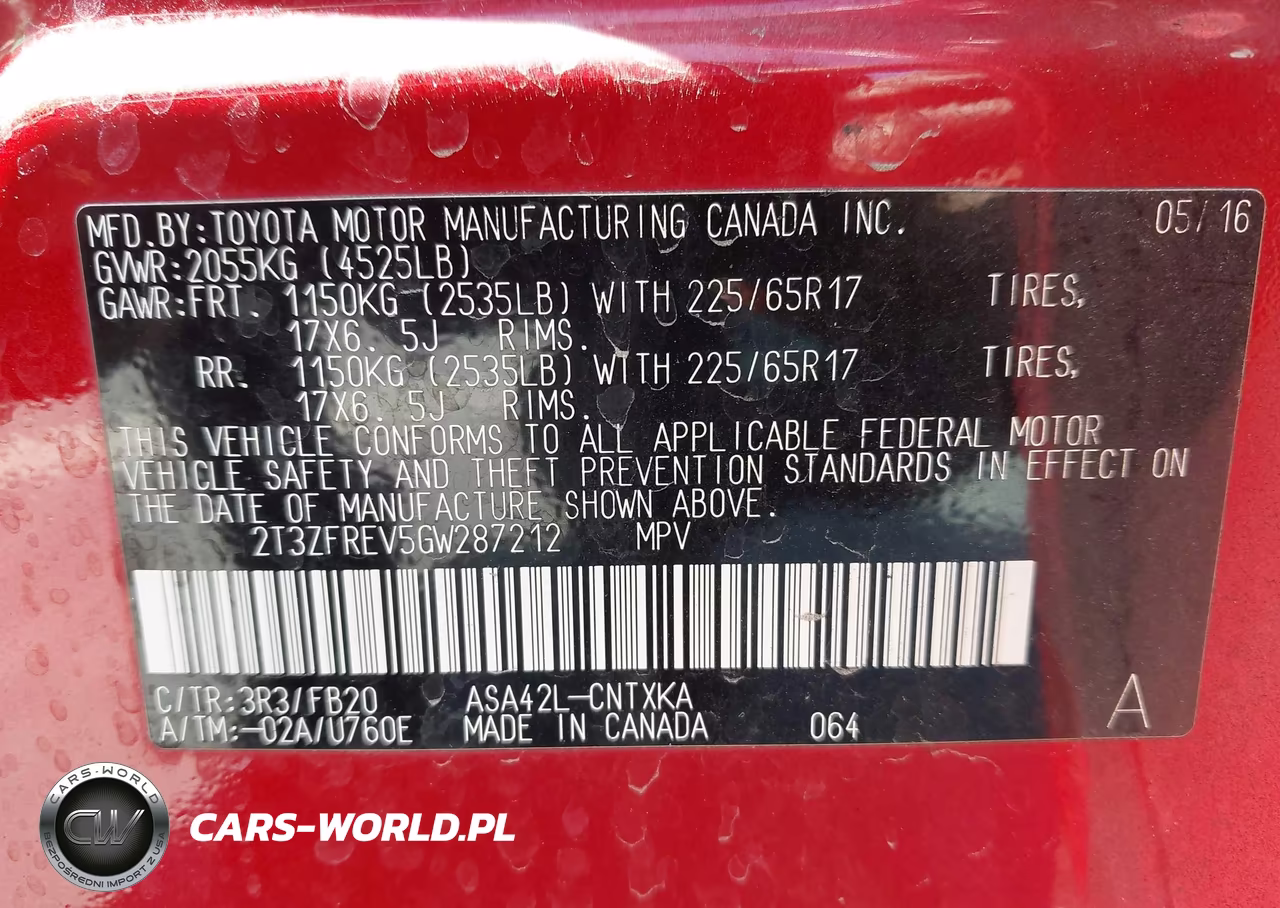 2016 Toyota Rav4 Le VIN:2T3ZFREV5GW287212 - 9