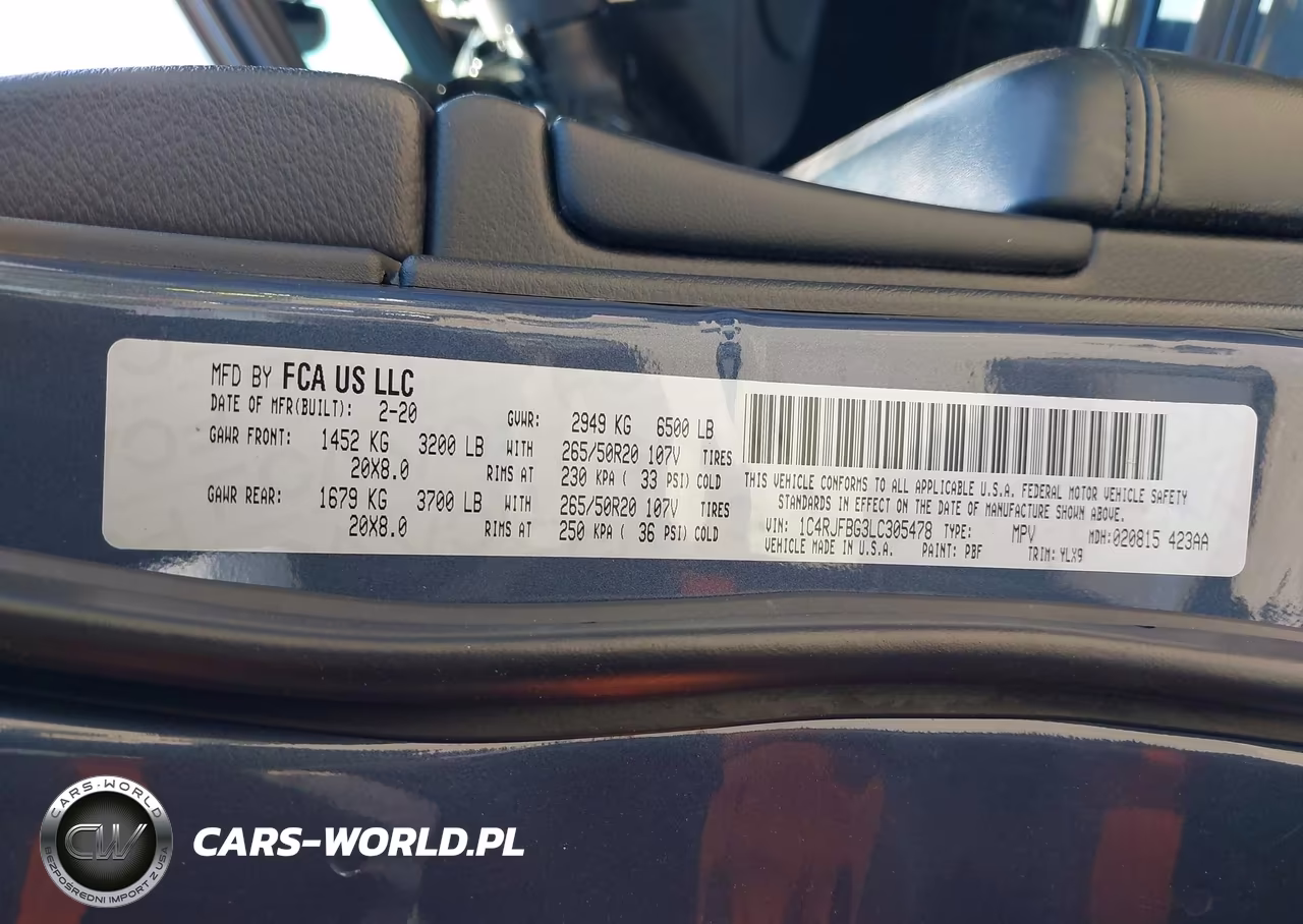 2020 Jeep Grand Cherokee Limited X 4X4 VIN:1C4RJFBG3LC305478 - 9