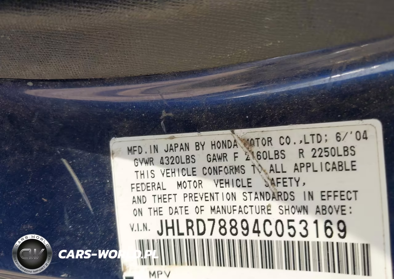 2004 Honda Cr-V Ex VIN:JHLRD78894C053169 - 9