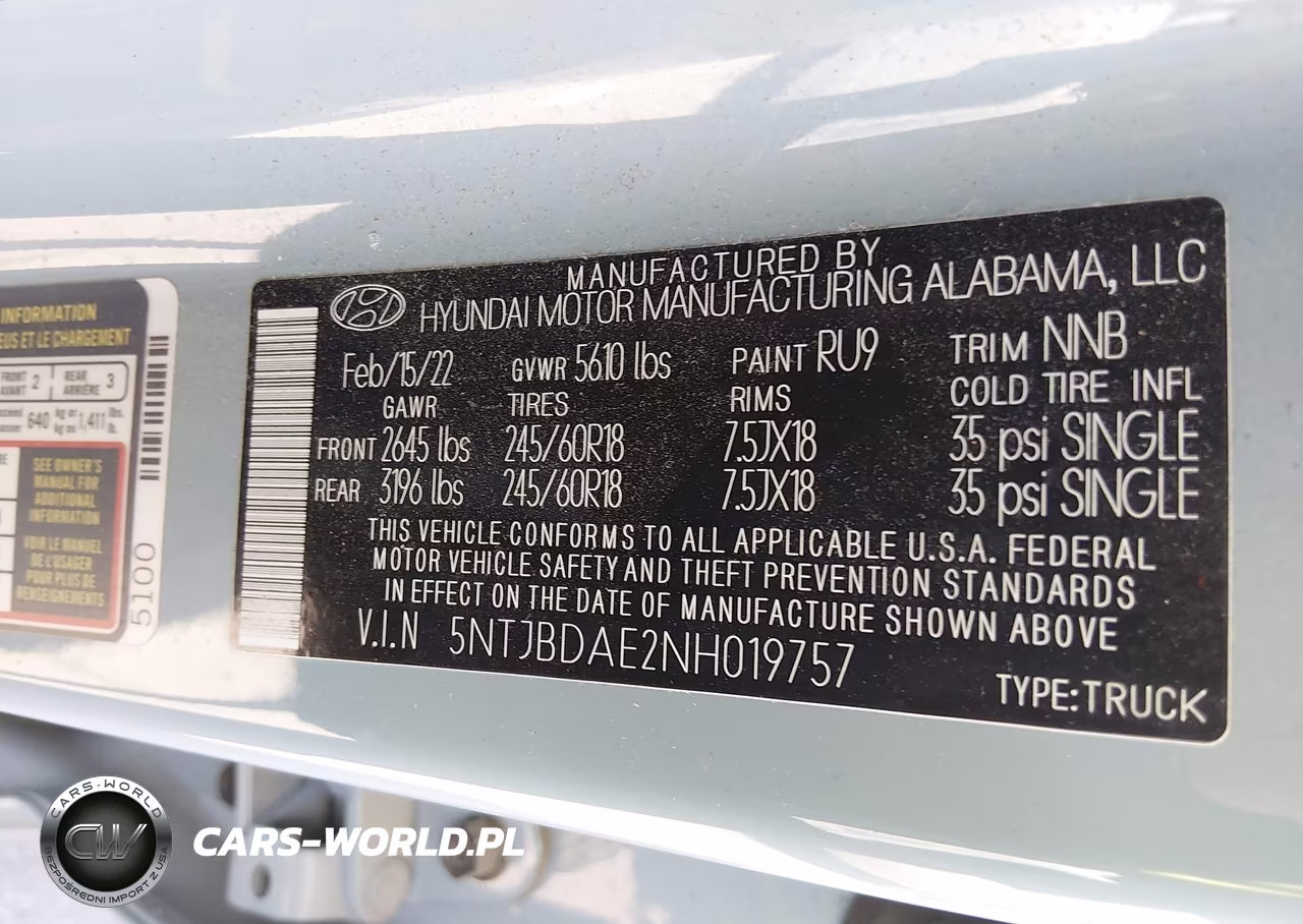 2022 Hyundai Santa Cruz Sel VIN:5NTJBDAE2NH019757 - 9