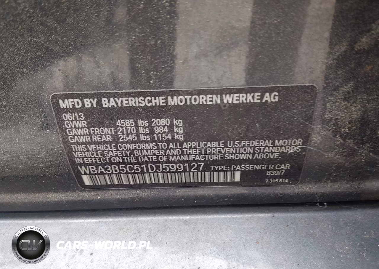2013 BMW 328 Xi Sulev VIN:WBA3B5C51DJ599127 - 9