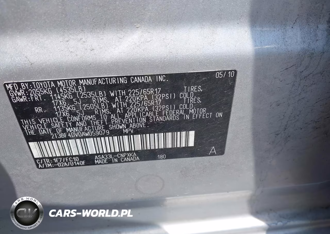 2010 Toyota Rav4 VIN:2T3BF4DV0AW059079 - 9
