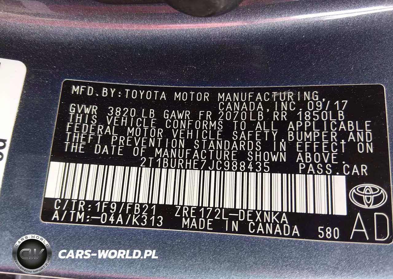 2018 Toyota Corolla Le VIN:2T1BURHE7JC988435 - 9
