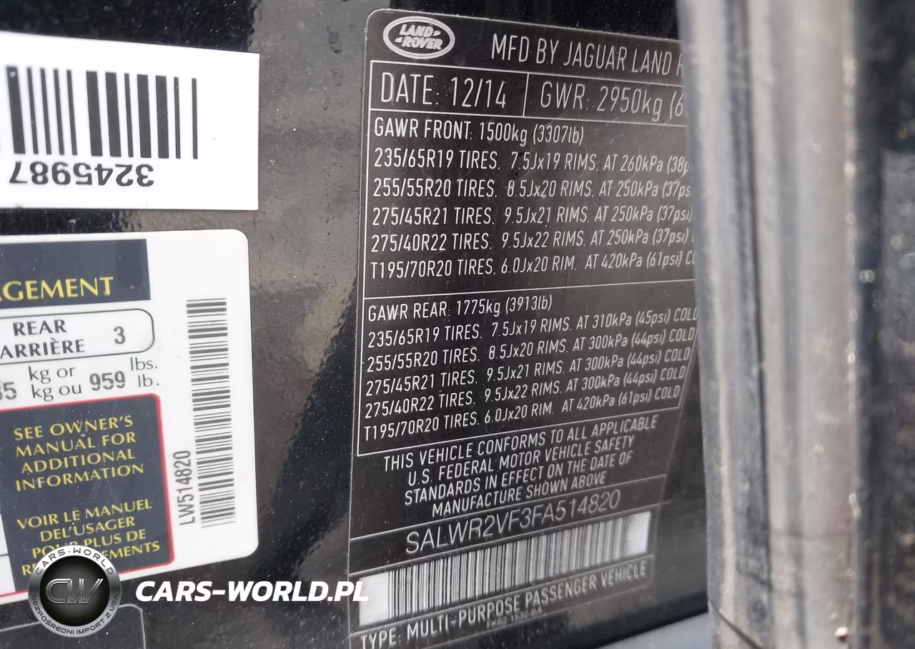 2015 Land Rover Range Rover Sport 3.0L V6 Supercharged Hse VIN:SALWR2VF3FA514820 - 9