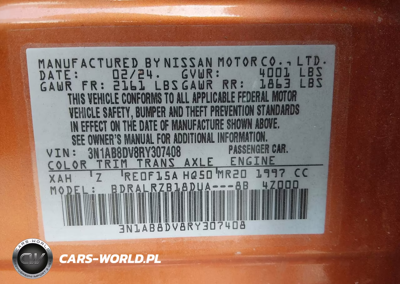 2024 Nissan Sentra Sr Xtronic Cvt VIN:3N1AB8DV8RY307408 - 9