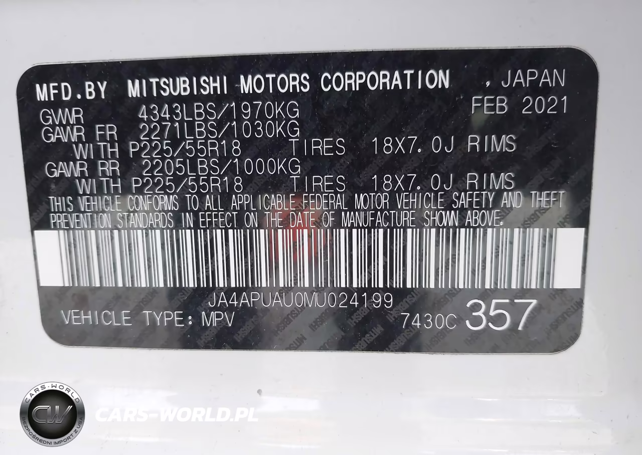 2021 Mitsubishi Outlander Sport 2.0 Be 2Wd-2.0 Es 2Wd-2.0 Le 2Wd-2.0 S 2Wd VIN:JA4APUAU0MU024199 - 9