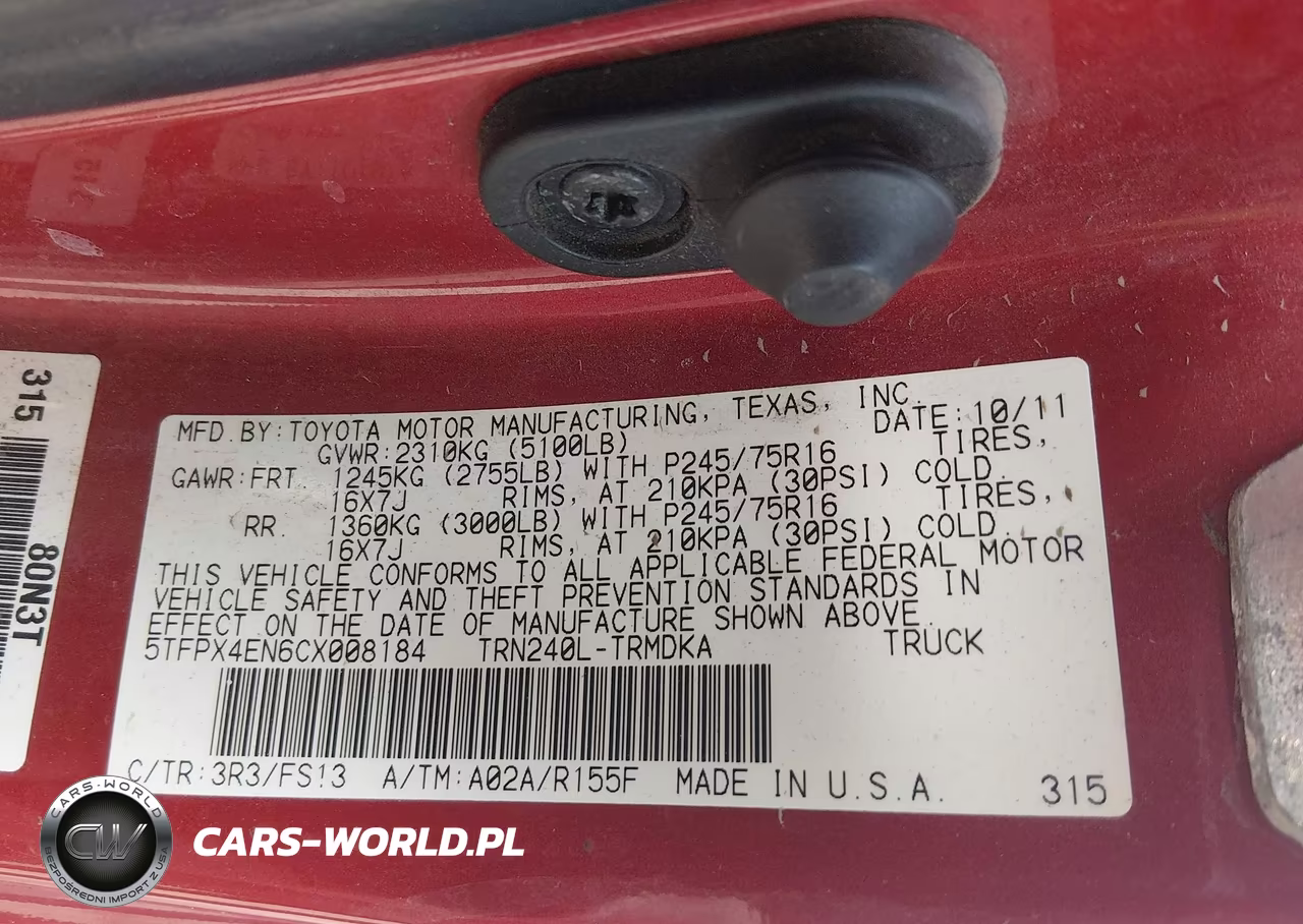 2012 Toyota Tacoma VIN:5TFPX4EN6CX008184 - 9