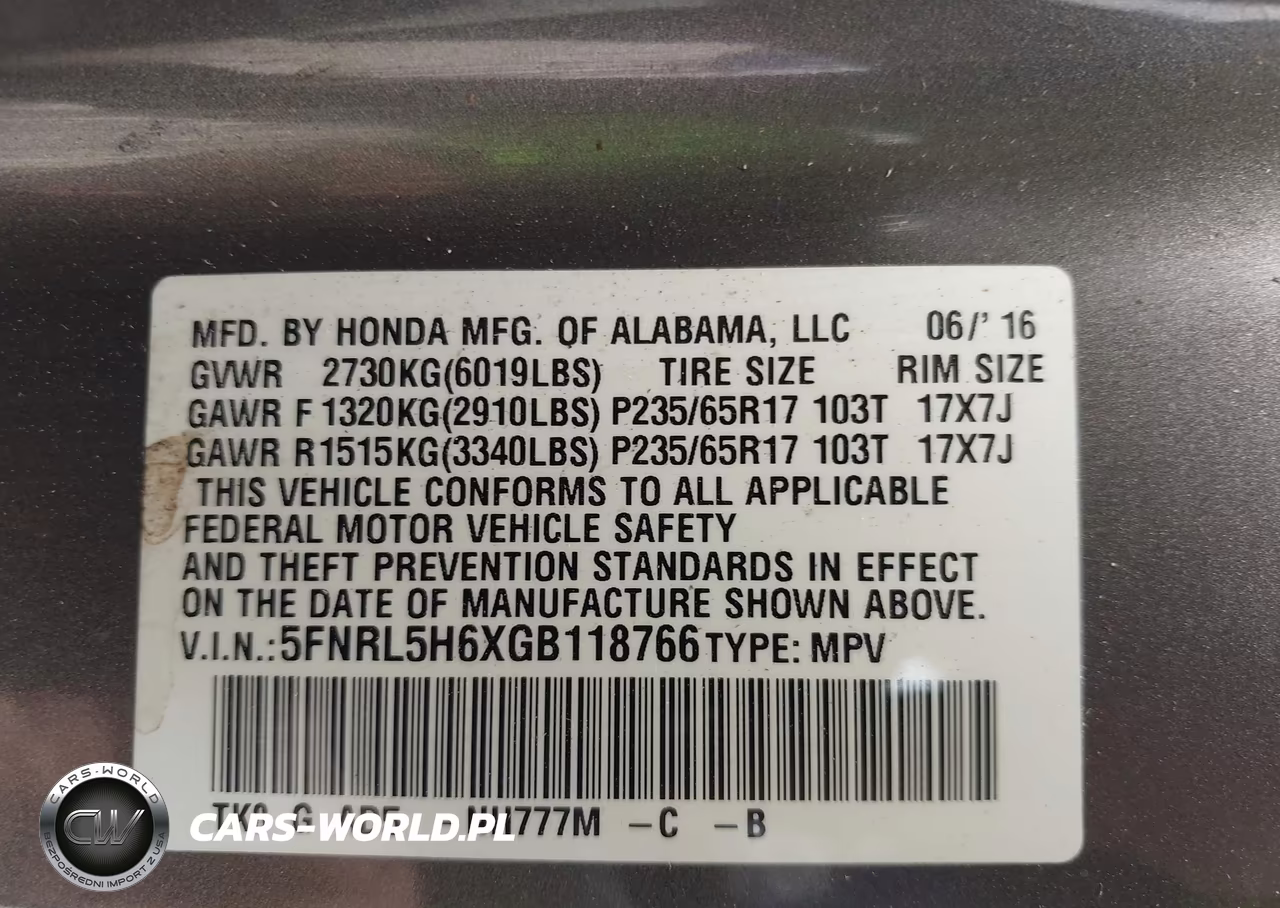 2016 Honda Odyssey Ex-L VIN:5FNRL5H6XGB118766 - 9