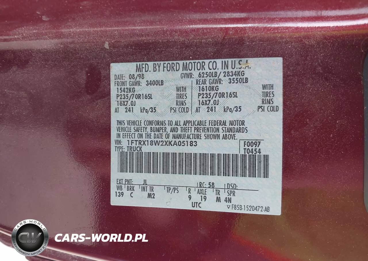 1999 Ford F-150 VIN:1FTRX18W2XKA05183 - 9