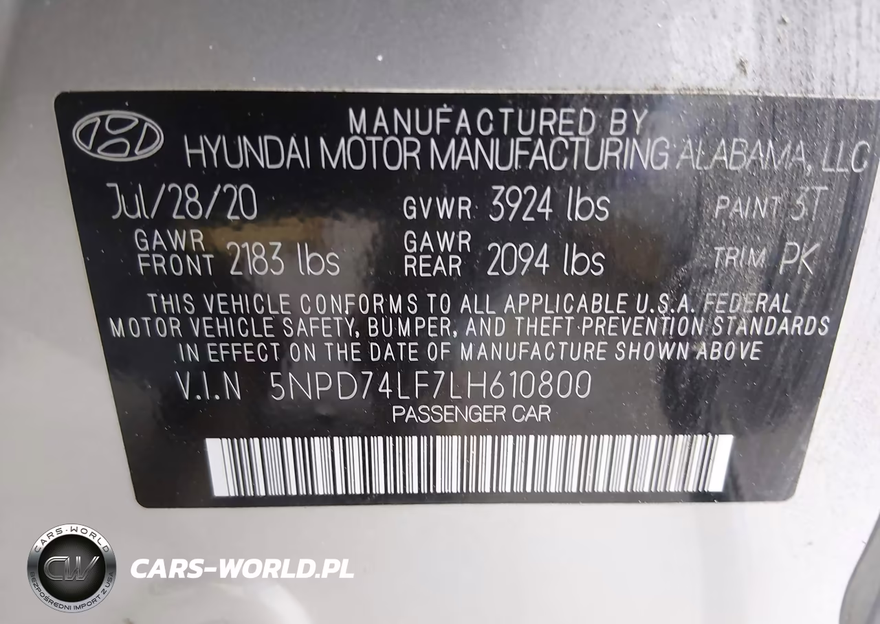2020 Hyundai Elantra Se VIN:5NPD74LF7LH610800 - 9