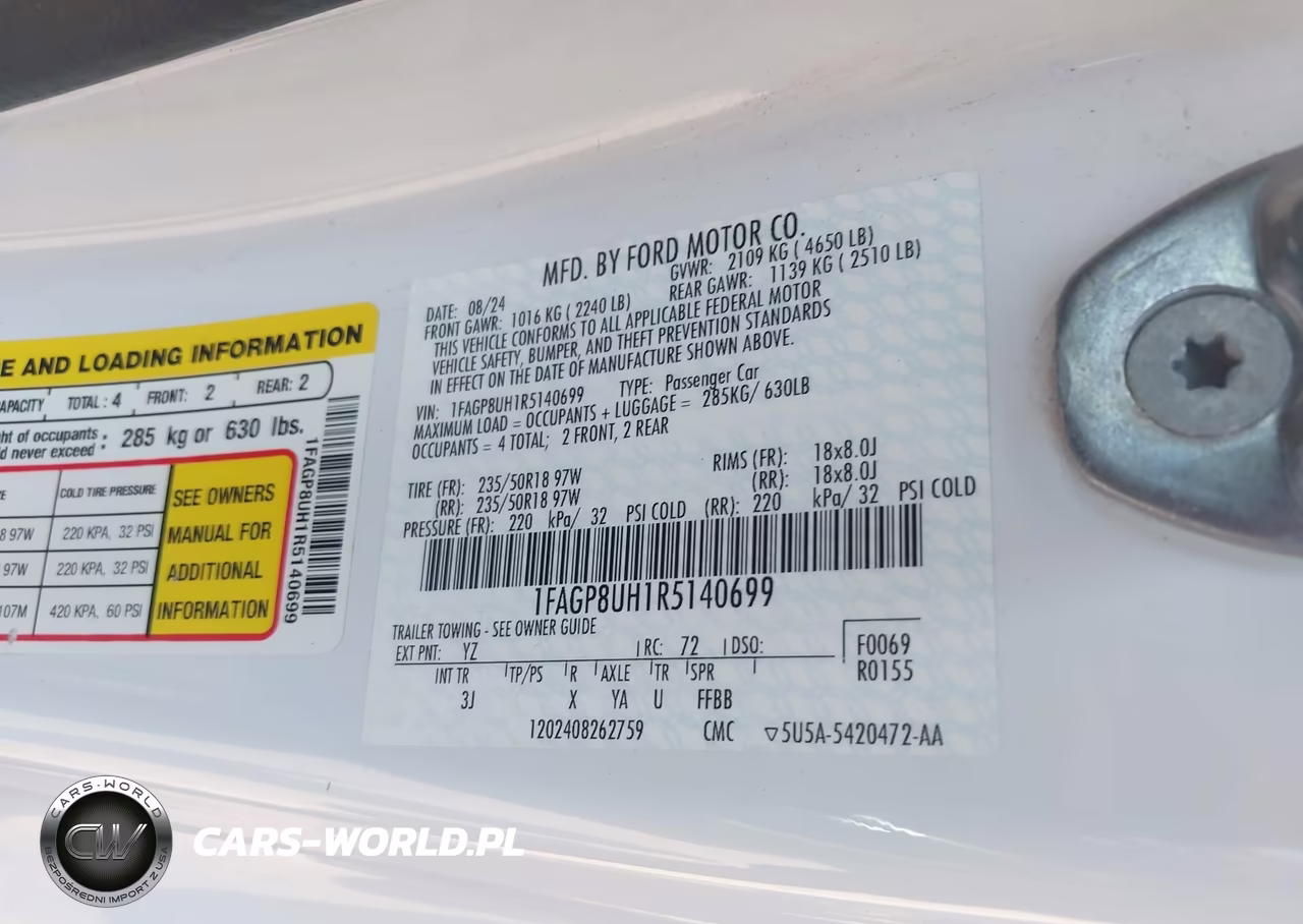 2024 Ford Mustang Ecoboost -Ecoboost Premium VIN:1FAGP8UH1R5140699 - 9