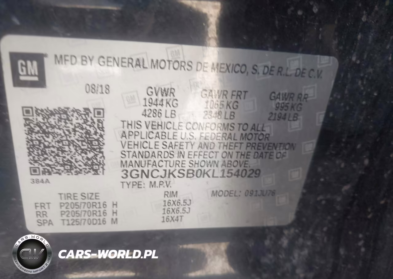 2019 Chevrolet Trax Ls VIN:3GNCJKSB0KL154029 - 9