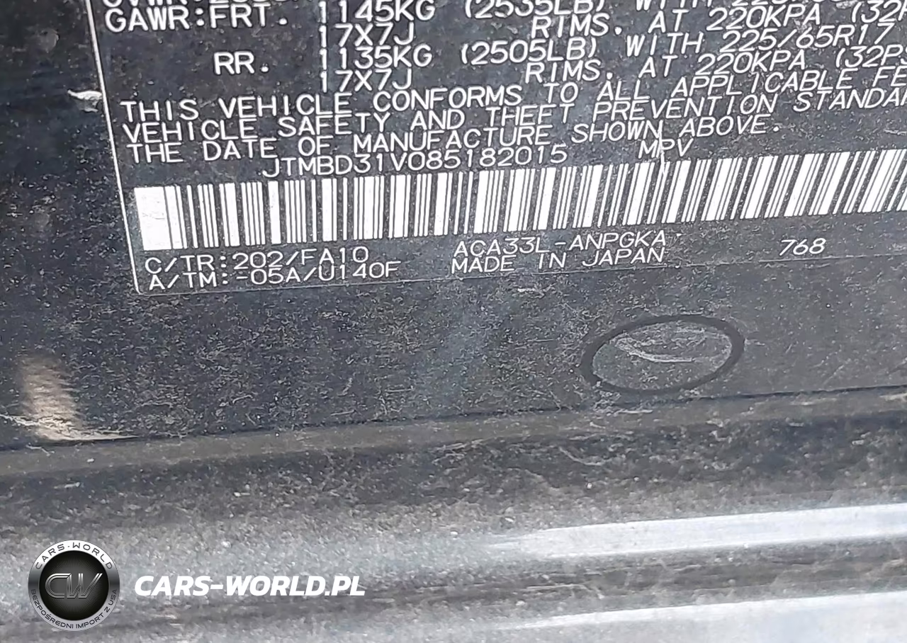 2008 TOYOTA RAV4 LIMITED VIN:JTMBD31V085182015 - 9