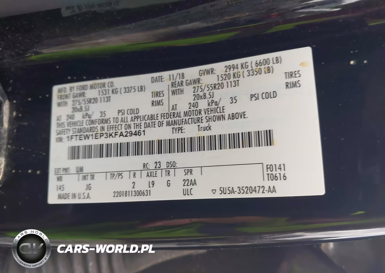 2019 Ford F-150 Xl VIN:1FTEW1EP3KFA29461 - 9