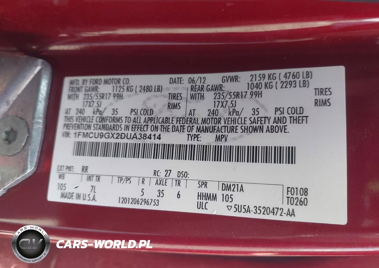 2013 Ford Escape Se VIN:1FMCU9GX2DUA38414 - 9