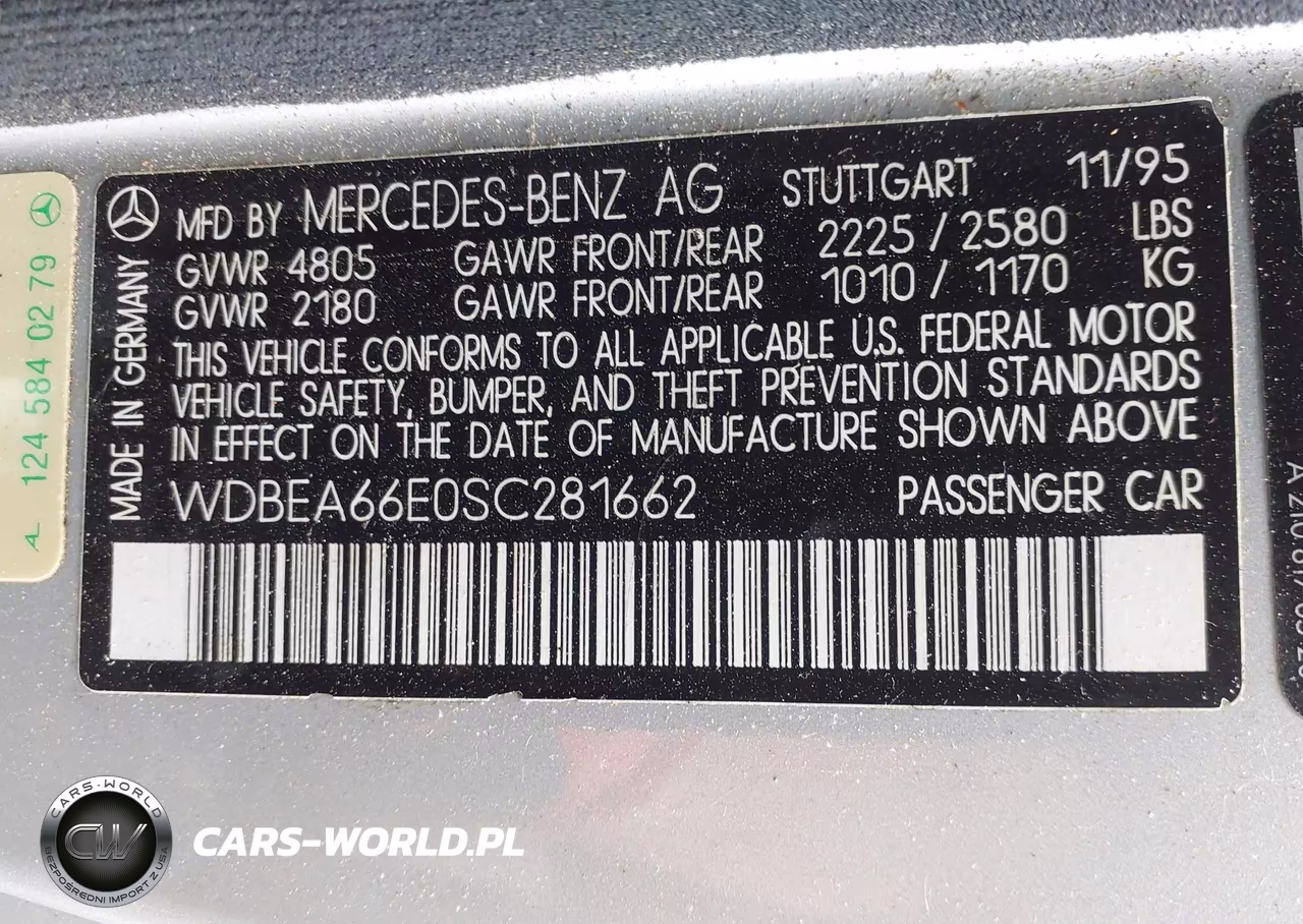 1995 Mercedes-Benz E 320 VIN:WDBEA66E0SC281662 - 9