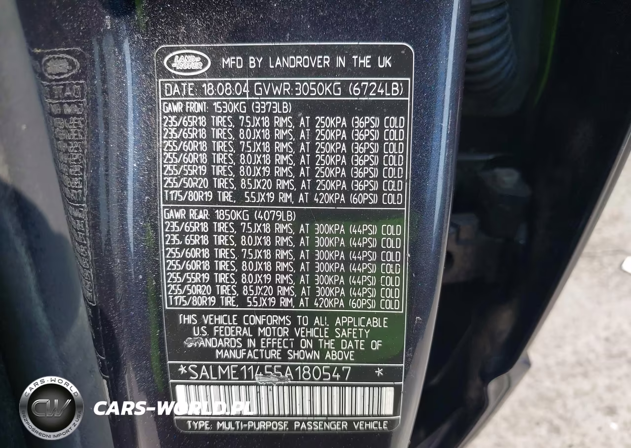 2005 Land Rover Range Rover Hse VIN:SALME11455A180547 - 9