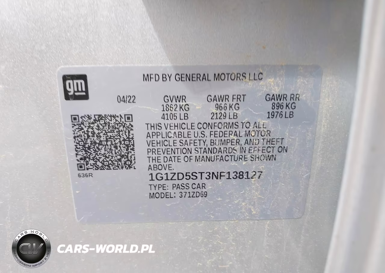 2022 Chevrolet Malibu Fwd Lt VIN:1G1ZD5ST3NF138127 - 9