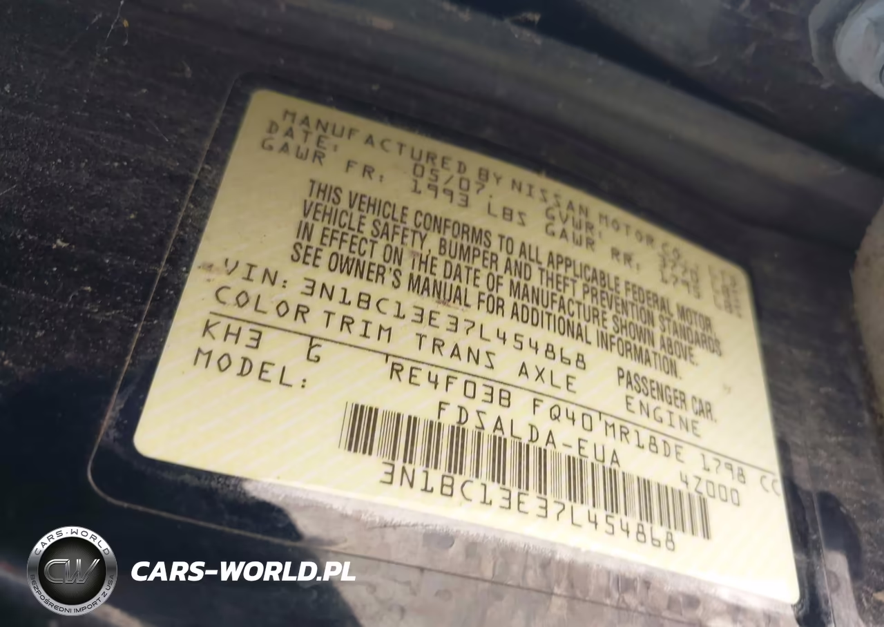 2007 Nissan Versa 1.8S VIN:3N1BC13E37L454868 - 9