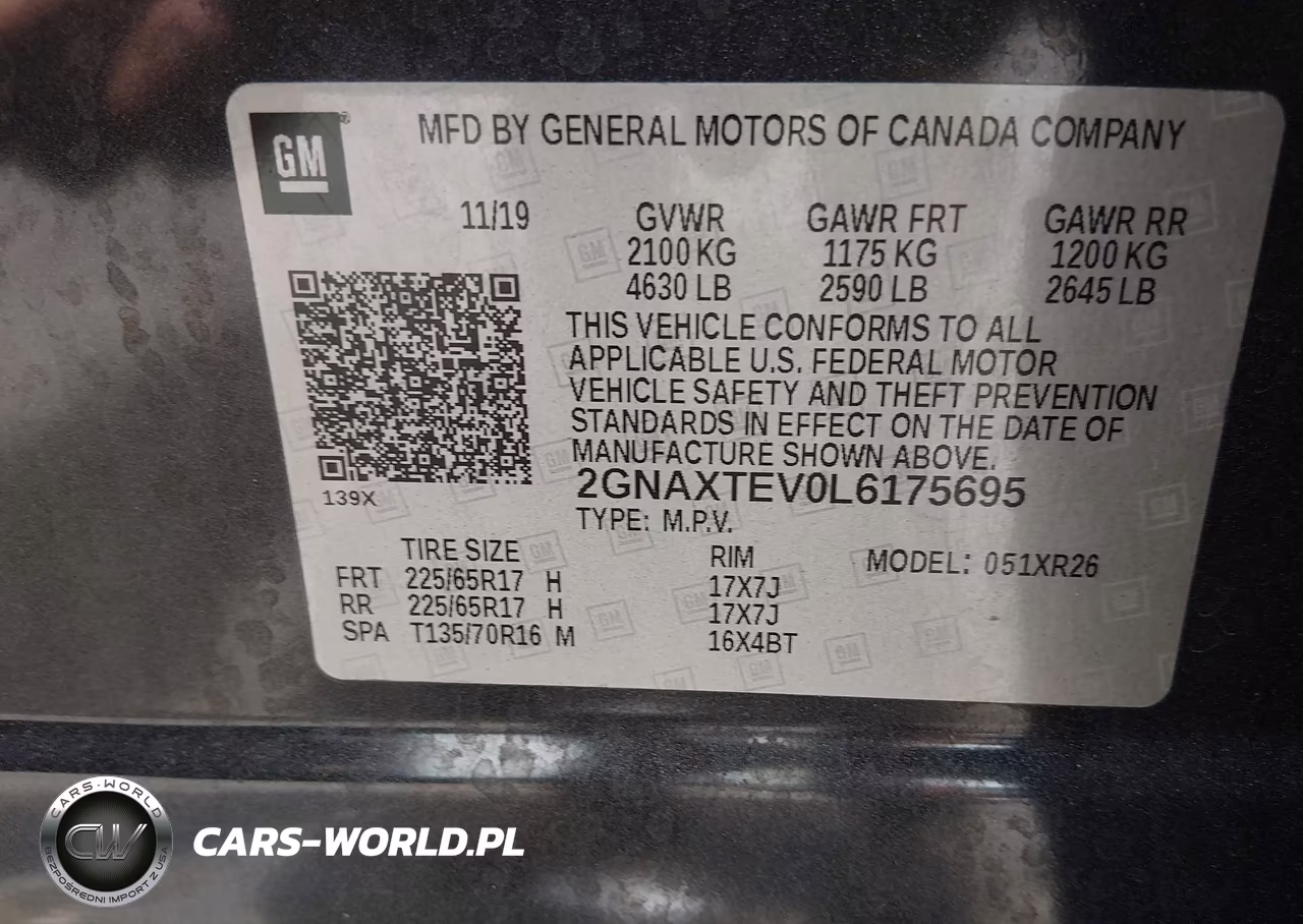 2020 Chevrolet Equinox Awd 2Fl VIN:2GNAXTEV0L6175695 - 9