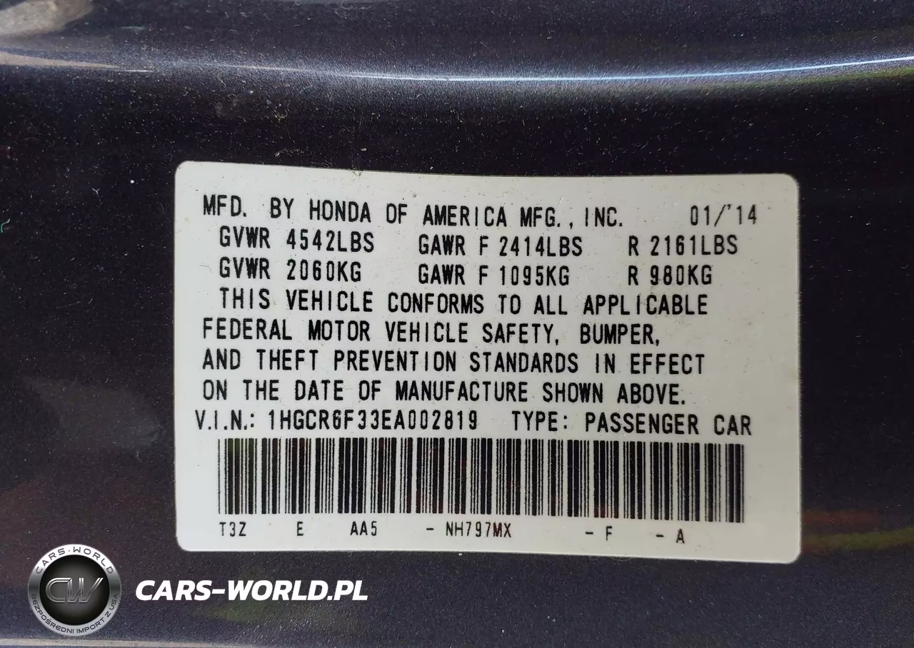 2014 Honda Accord Hybrid VIN:1HGCR6F33EA002819 - 9