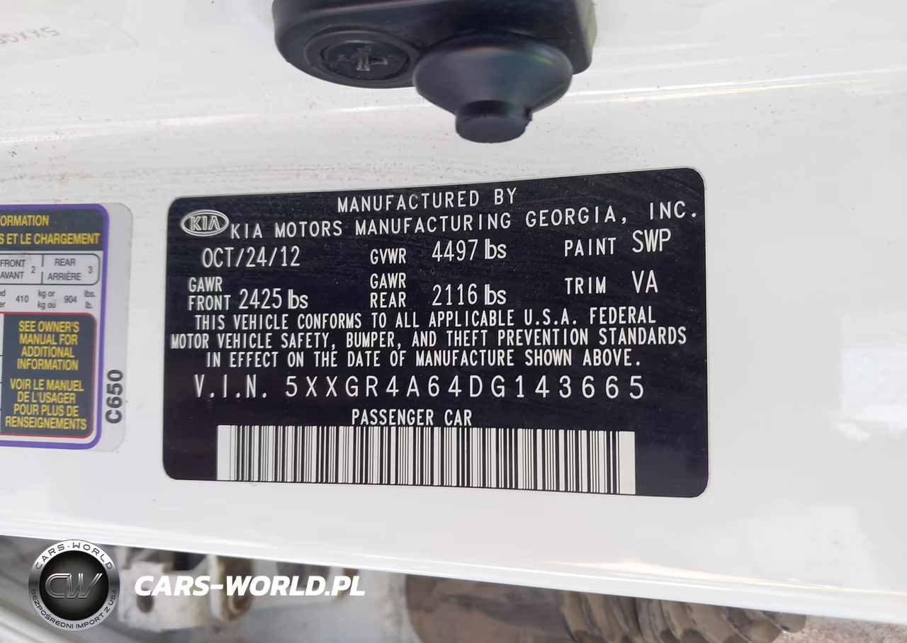 2013 Kia Optima Sx VIN:5XXGR4A64DG143665 - 9