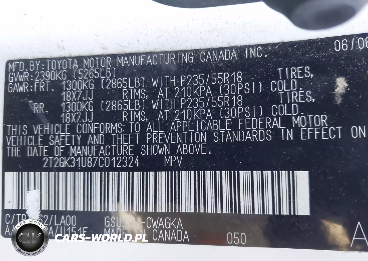 2007 Lexus Rx 350 VIN:2T2GK31U87C012324 - 9
