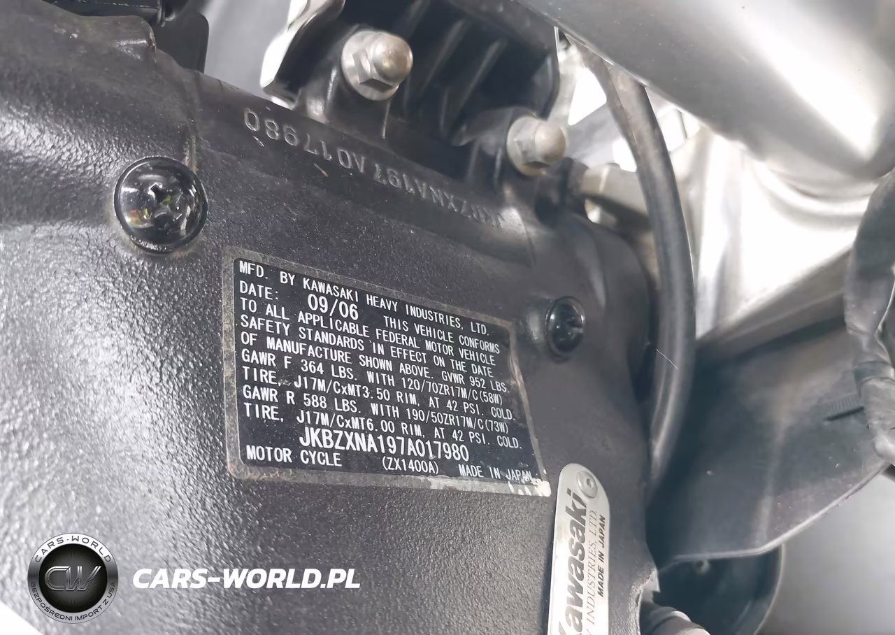 2007 Kawasaki Zx1400 A VIN:JKBZXNA197A017980 - 10