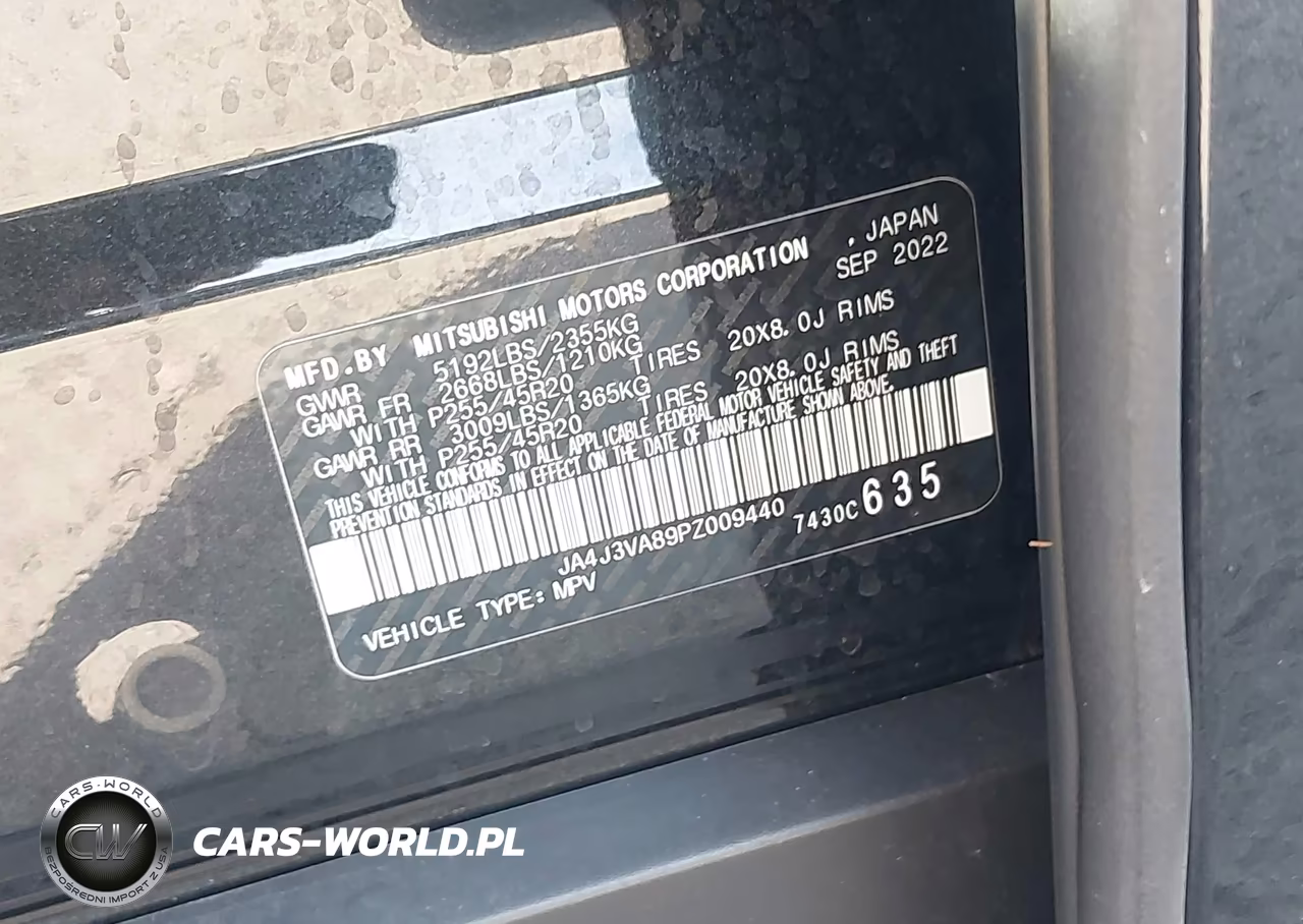 2023 Mitsubishi Outlander Sel 2.5 2Wd-Sel Black Edition 2Wd VIN:JA4J3VA89PZ009440 - 9
