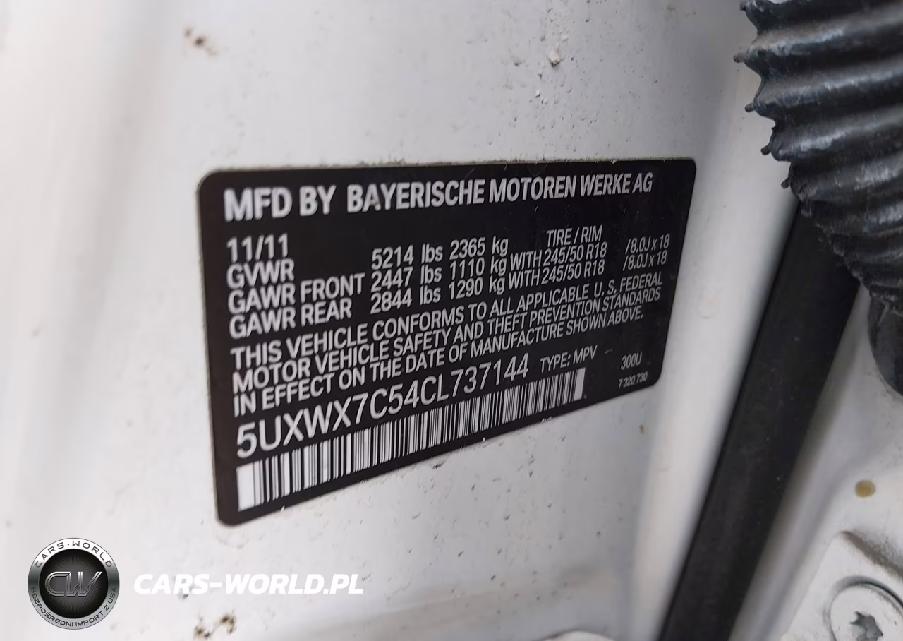 2012 BMW X3 xDrive35I VIN:5UXWX7C54CL737144 - 9