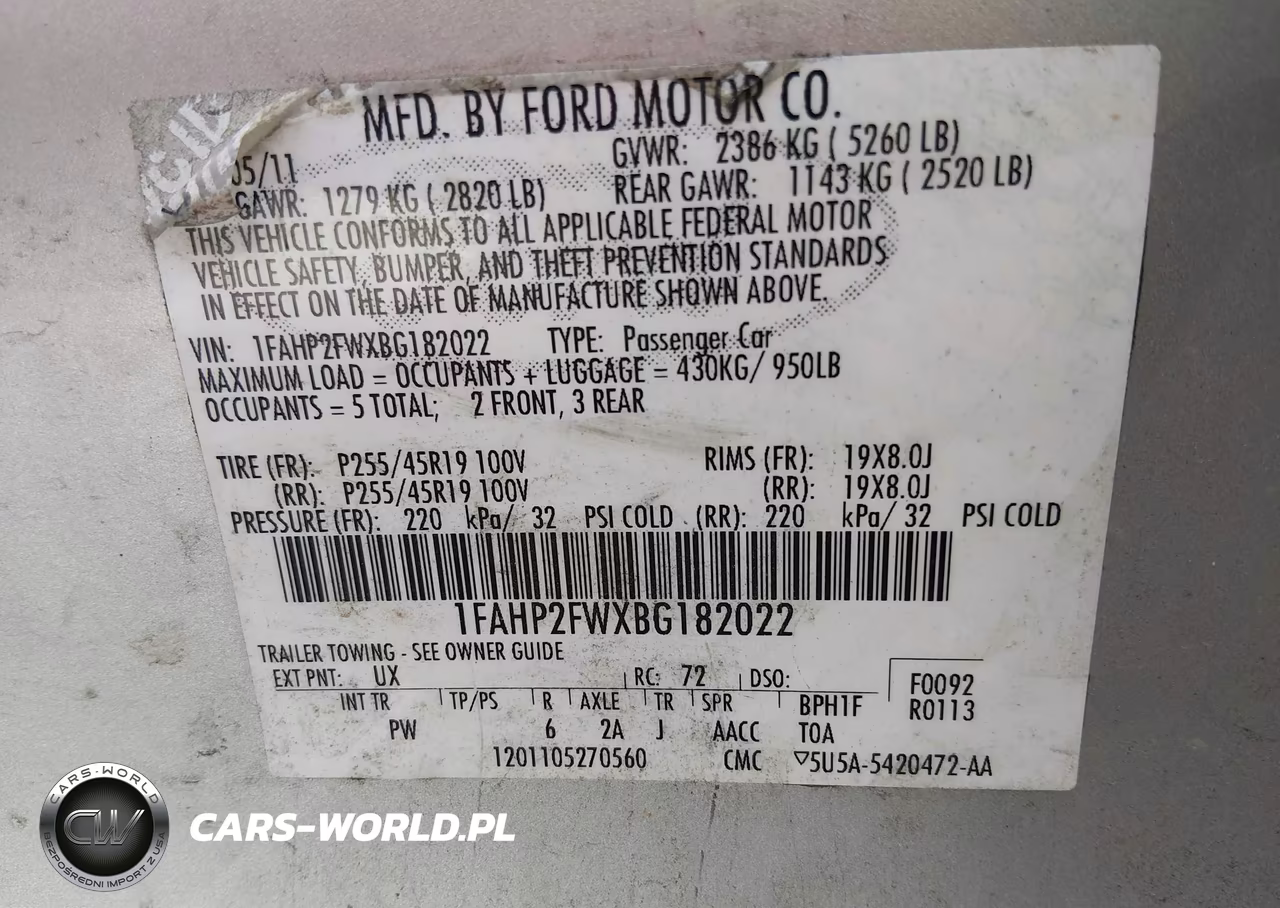 2011 Ford Taurus Limited VIN:1FAHP2FWXBG182022 - 9