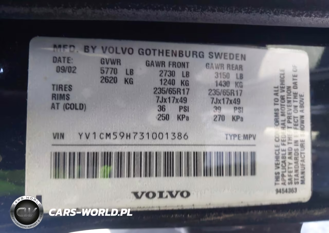 2003 Volvo Xc90 2.5T VIN:YV1CM59H731001386 - 9