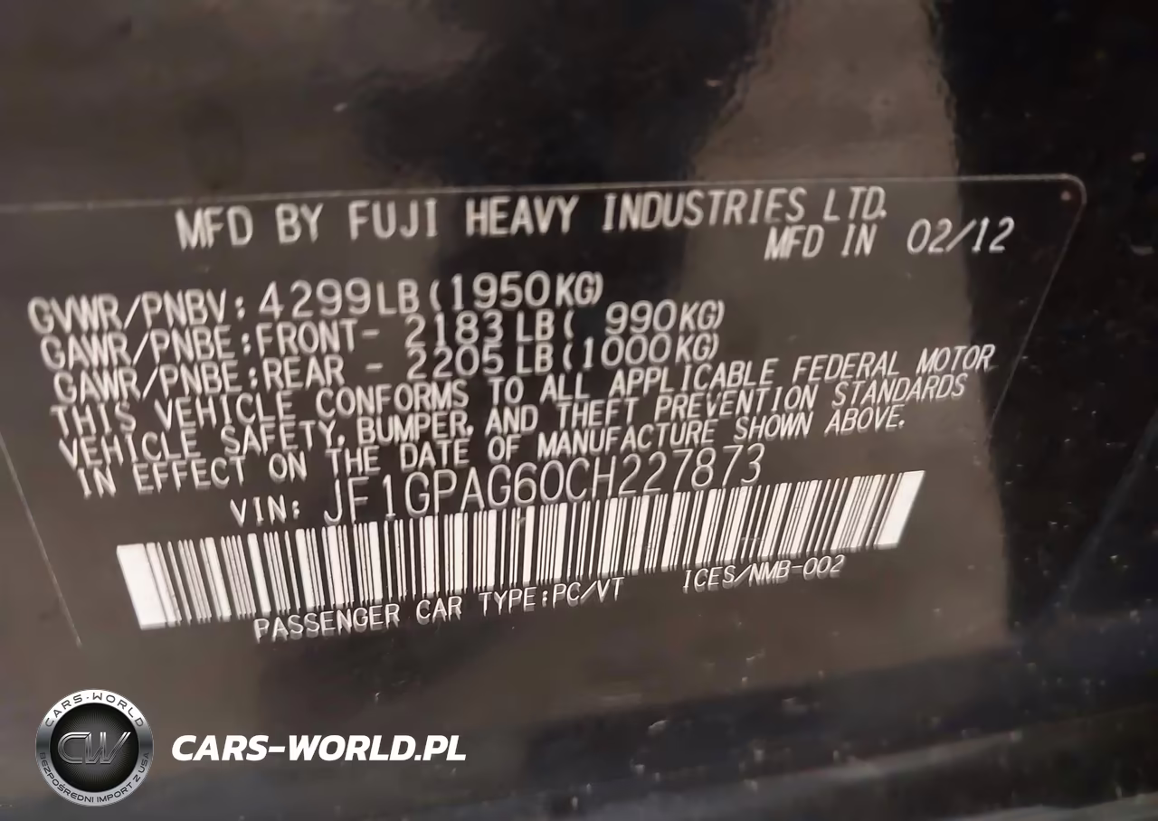 2012 Subaru Impreza 2.0I Limited VIN:JF1GPAG60CH227873 - 9