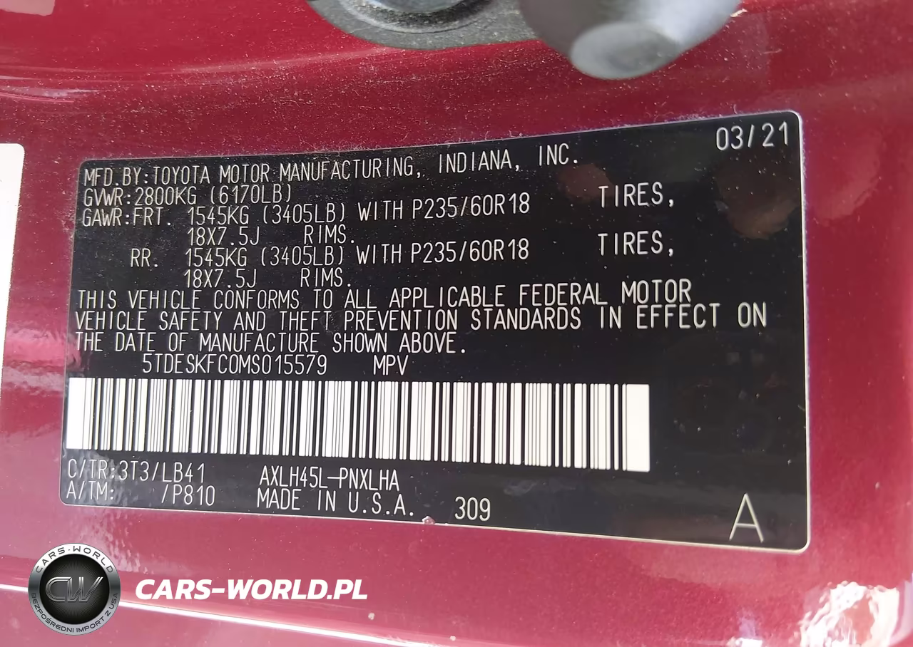 2021 Toyota Sienna Platinum VIN:5TDESKFC0MS015579 - 9