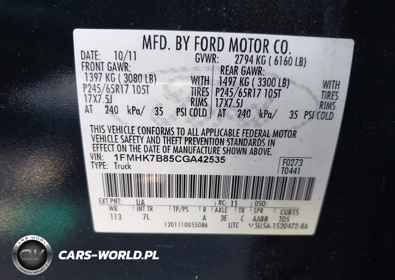 2012 Ford Explorer VIN:1FMHK7B85CGA42535 - 9