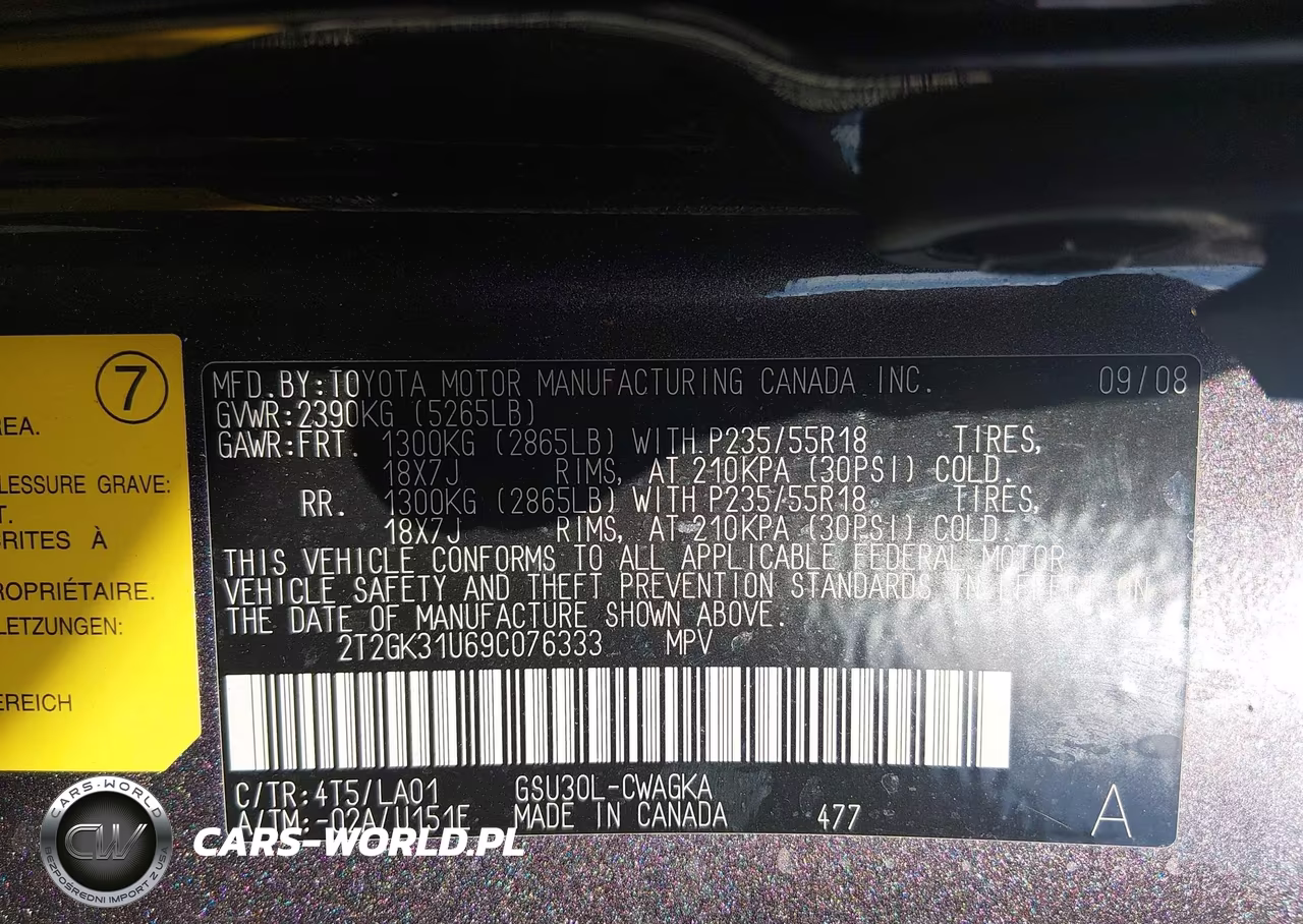 2009 Lexus Rx 350 VIN:2T2GK31U69C076333 - 9