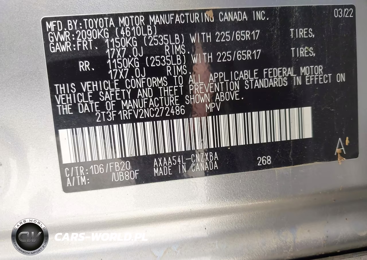 2022 Toyota Rav4 Le VIN:2T3F1RFV2NC272486 - 9