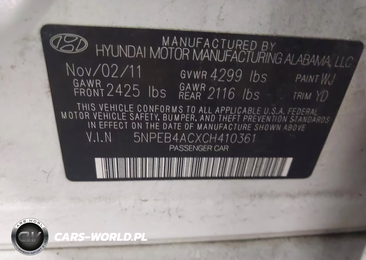2012 Hyundai Sonata Gls VIN:5NPEB4ACXCH410361 - 9
