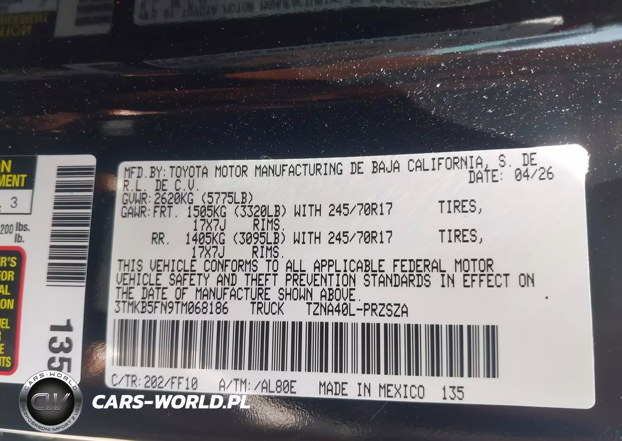 2026 Toyota Tacoma Sr5 VIN:3TMKB5FN9TM068186 - 9
