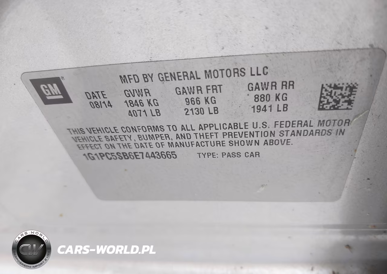 2014 Chevrolet Cruze 1Lt Auto VIN:1G1PC5SB6E7443665 - 9