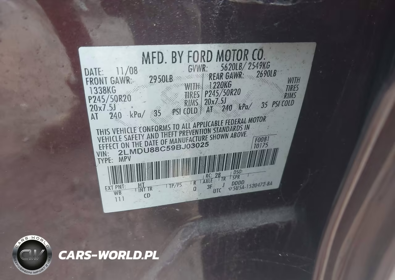 2009 Lincoln Mkx VIN:2LMDU88C59BJ03025 - 9