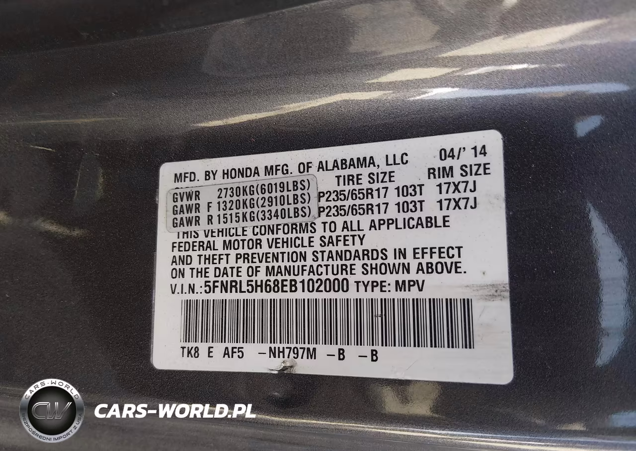2014 Honda Odyssey Ex-L VIN:5FNRL5H68EB102000 - 9