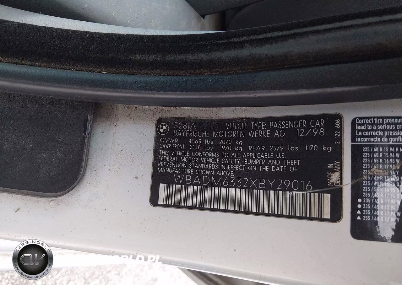1999 BMW 528Ia VIN:WBADM6332XBY29016 - 9