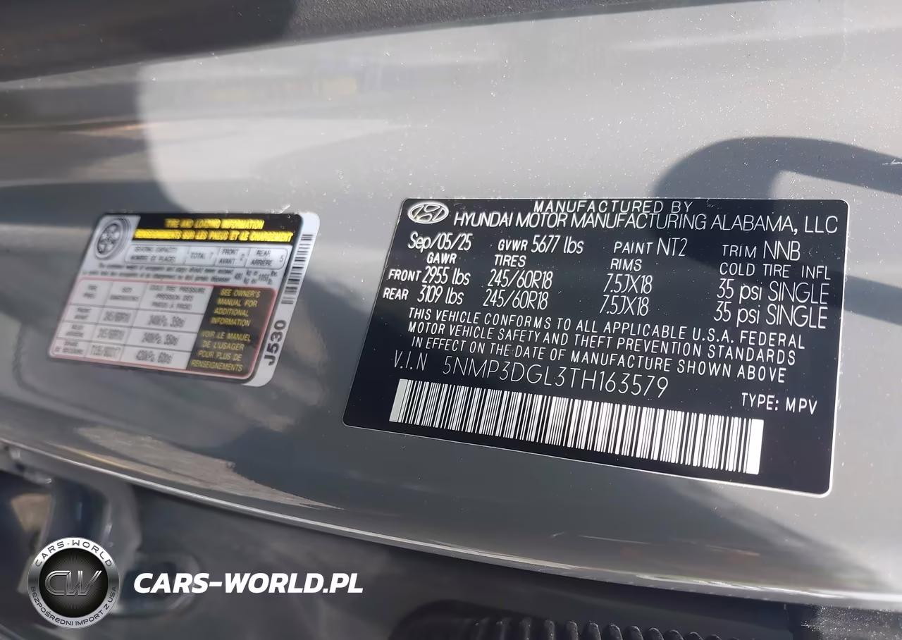 2026 Hyundai Santa Fe Xrt VIN:5NMP3DGL3TH163579 - 9