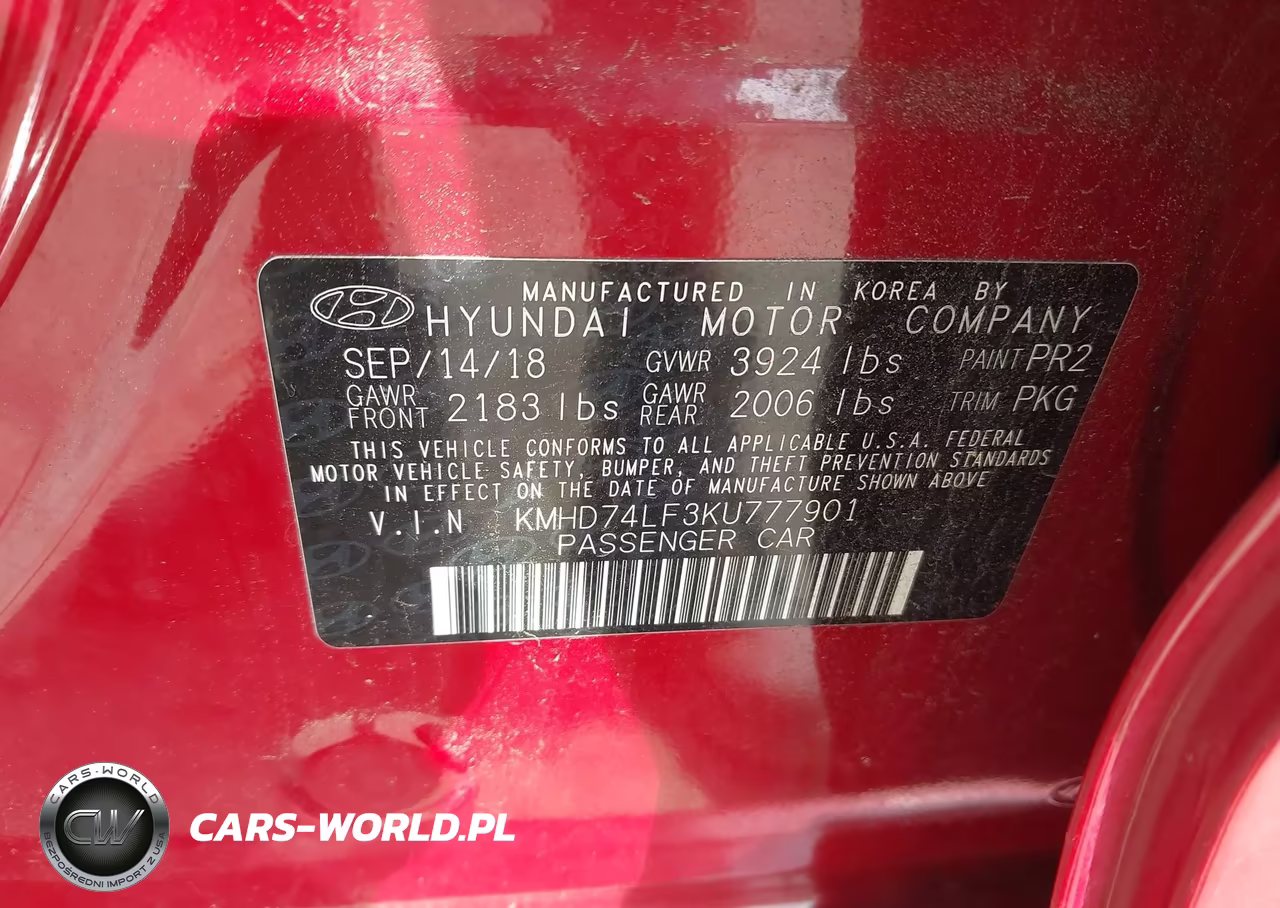 2019 Hyundai Elantra Se VIN:KMHD74LF3KU777901 - 9