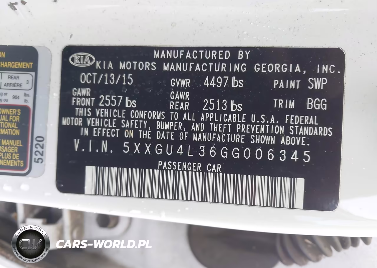 2016 Kia Optima Ex VIN:5XXGU4L36GG006345 - 9