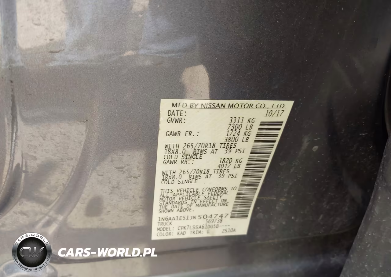 2018 Nissan Titan Sv VIN:1N6AA1E51JN504747 - 9
