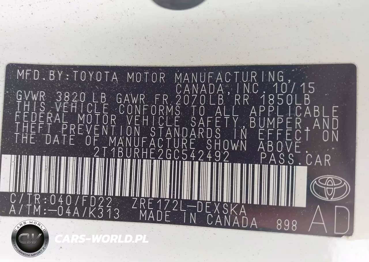 2016 Toyota Corolla S W-Special Edition Pkg VIN:2T1BURHE2GC542492 - 9